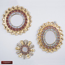 Sunburst Wall Mirrors Set 3 -  Peruvian Decorative Mirror - Round Mirrors Wall    123309027982
